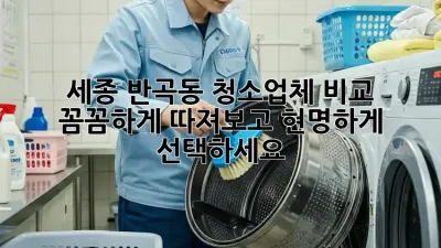 세종 반곡동 청소업체 비교: 꼼꼼하게 따져보고 현명하게 선택하세요!